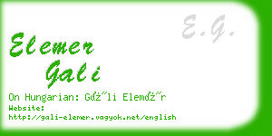 elemer gali business card